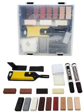 iFutniew Fliesenreparaturset Steinreparaturset mit 13 Wachsblöcken, Fliesenfugenfüllung und Reparatur Fliesenlack Zubehör