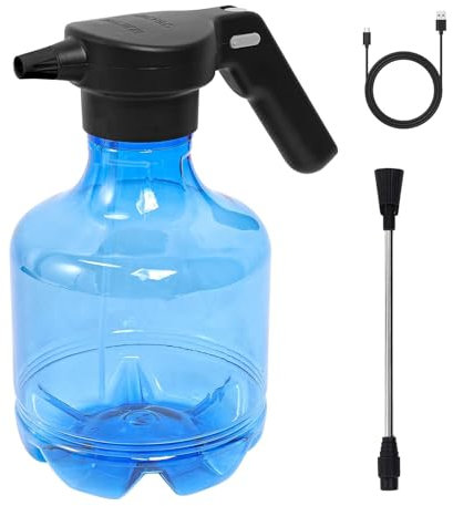 MagiDeal Botella pulverizadora eléctrica de 3L, pulverizador de Niebla, regadera Recargable, pulverizador de Agua para Limpieza Interior y Exterior, Azul