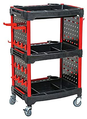 Utility Tool Trolley Mechanics - Heavy Duty Service Cart Tool Trolley on Wheels with Lock Drawers Utility Tool Cart for Garden Outdoors