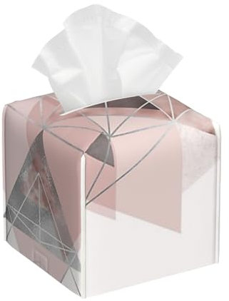 Abstraktes Geo in Rouge Pink und Grau, Taschentuchbox-Abdeckung, Taschentuchbox-Halter, Taschentuchspender, Taschentuchhalter