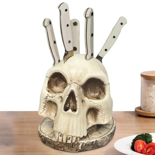Kitchen Skeleton Cutter Holder - Kitchen Cutter Storage Skull Rack | Skeleton Holder Skull Decor, Resin Display Stand, Cutters Storage Rack Table Centerpieces