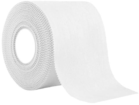 1Rouleaux Sport Tape(5cm x 10m),ruban athlétique élastique en coton,tape kinesiologie,bande,strap sport,bande autocollante étanche,respirant,adaptée à tous types de sport(blanc)