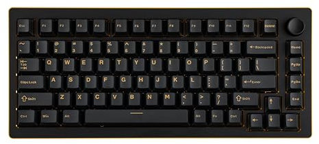 EPOMAKER Tide75 QMK/VIA Wireless Gaming Keyboard, 75% Aluminum Mechanical Keyboard, Hot-Swap, Creamy Gasket with FR4 Plate, Bluetooth/2.4Ghz/USB-C, RGB Backlit, Pre-lube Linear Switch (Black Gold)