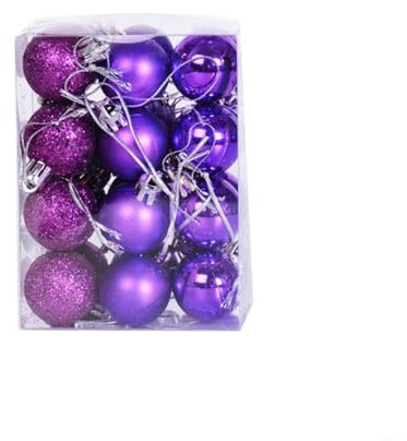 WIIYENA Weihnachtskugeln Set, Bruchsichere Weihnachtskugeln, Weihnachtskugel Christbaumkugel Ornament, Hängende Kugel für Weihnachtsbaum, Hochzeit, Party (Lila)