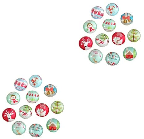 Lurrose Cabochon Motivbogen 400 Stück Mosaikfliesen Für Bastelarbeiten Mosaikzubehör Diamantglasur Für Die Schmuckherstellung Große Perlen Weihnachts Cabochons Runde Kuppel Cabochons Runde