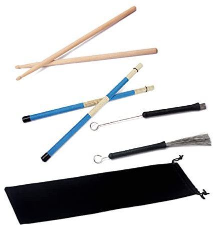 OFFSCH Schlagzeugset 5a Ahorn Trommelstöcke Trommelbürste Leichte Tragbare Aufbewahrungstasche