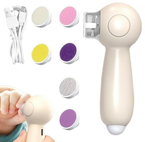 Eoixuqba Coupe-ongles électrique pour bébé, coupe-ongles électrique pour bébé - Kit de ponceuse à ongles sûr, kit de soin des ongles, 6 têtes de ponçage - Ponceuse à ongles portable pour bébés,