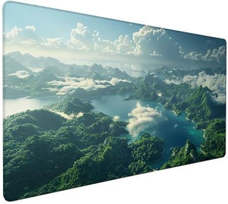 Verde Alfombrilla Ratón XXL 1500 x 800 x 3 mm Grande Tamaño Alfombrilla Ratón Gaming Mar con Bordes Cosidos, Base de Goma Antideslizante Alfombrilla Escritorio para Raton Gaming y Teclado Z-518