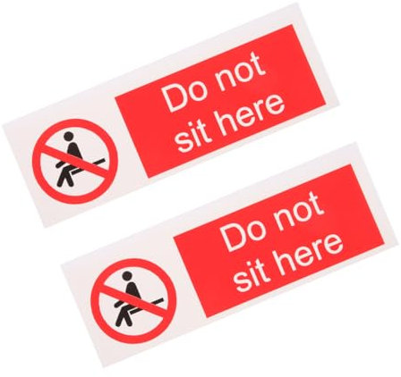 MUSISALY 2pcs No Parking Sign Sticker Self Adhesive Warning Sign for Car Safety Office School