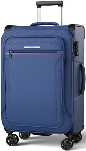 ABISTAB Weichschalenkoffer groß - Stoff Koffer erweiterbar 115 Liter | Leicht Reisekoffer 80x48x30cm | 4 Rollen & TSA Schloss | Koffer Trolley wasserfest | Dunkelblau