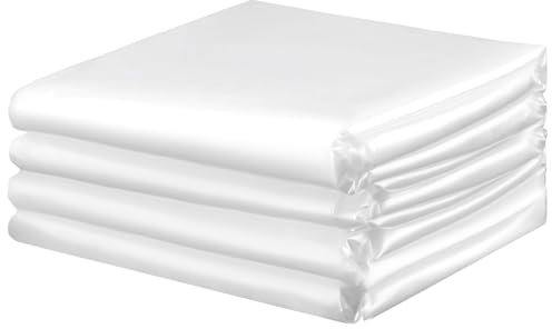 MAHIONG 2 PCS 2m x 10m Clear Plastic Sheet, Transparent Polythene Plastic Sheeting, Polytunnel Plastic Cover Sheets for Gardening Insulation, Rubble Protection