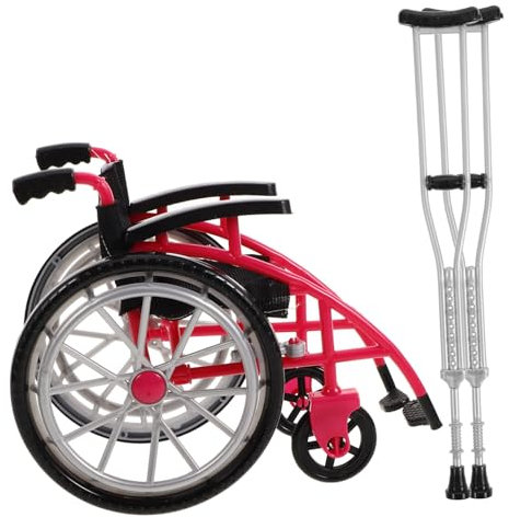JOINPAYA Realistisches Miniatur- -krücken-Set Für Puppenhäuser Klappstuhl Mini-krücken-Ornament Für Jungen Und Mädchen