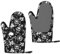 WKSGDSG 2 Pcs Of Silicone Oven Mitts, White Punk Skull 3 Layers Heat Resistant Oven Gloves, Non-Slip Grip Surfaces Kitchen Gloves For Cooking, Machine Washable Cooking Gloves With Hanging Loops