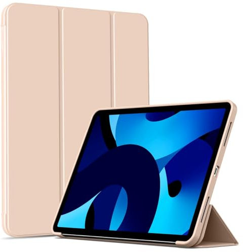 IAMKHO Hülle für iPad Air 11 Zoll M3/M2 (2025/2024), iPad Air 5/4 (10,9-Zoll, Modell 2022/2020, 5./4. Generation), Weicher TPU Stoßfeste Schutzhülle mit Auto Schlafen/Wachen (Rosa)