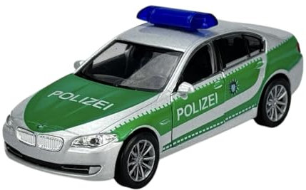 Welly Modell Auto Kompatibel mit BMW 5er 5 Er F10 535i Silber Polizei Limousine Ab 2010 ca 1/34-1/39 Metal Modell Auto Die Cast Neu im Kasten