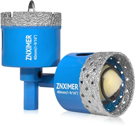 Tile Hole Cutter Set, Tile Drill Bits for Glass, Porcelain, Ceramic, Granite, Marble, Stone and More Drilling (2, 40mm)