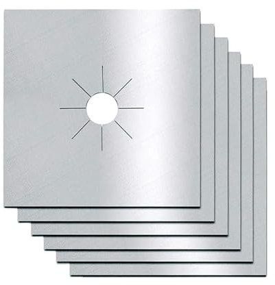 RAQIFAYA 6 PCS Gas Hob Range Protectors 10.6 x 10.6 Stove Burner Covers Heat-Resistant Stove Burner Protector Liner Non-stick Stovetop Sheets for Kitchen Cookers