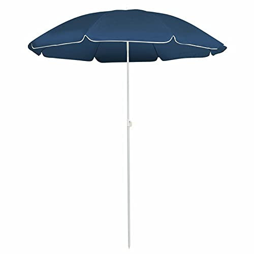 Xichuzi Sombrilla de jardín con Poste, Parasol Terraza, Sombrilla Terraza Exterior, Sombrilla Playa, Parasol Exterior, Sombrilla De Patio, de Acero Azul 180 cm