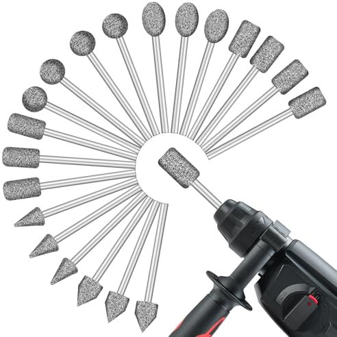 20 Pièces Fraiseuse A Metaux pour Gravure Pierre, Polissage et Accessoires, Tige 1/8 Pouce, Kit de Fraise Metal Pour Gravure, Ponçage, Verre, Céramique, Travail de Pierre, Fraise Carbure