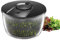 GEFU PUSH  IT Salatschleuder Ø 25 cm | Push‑Mechanismus & Stopp-Button | Integrierter Ausgießer & rutschfester Silikonring | 5 l, spülmaschinengeeignet