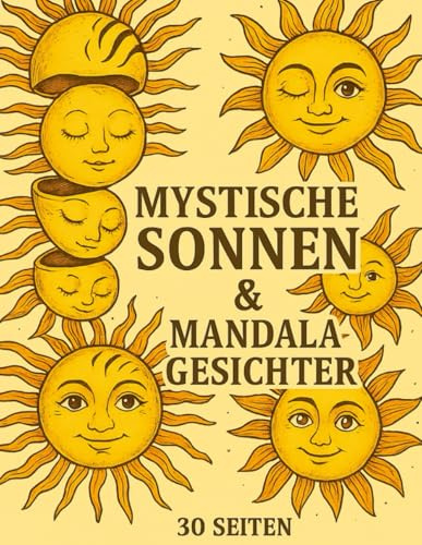Mystische Sonnen & Mandala-Gesichter: Spirituelles Ausmalbuch für Erwachsene