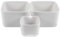 HANABASS 3 Piezas Macetas Cuadradas de Cerámica para Pintar Macetas para Contenedor de Plantas Decoración de Oficina y Jardín Blanco