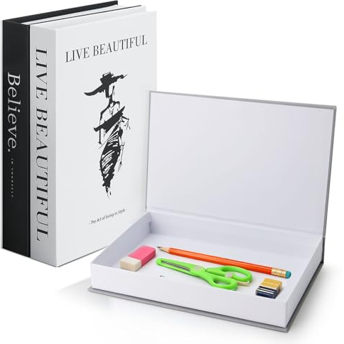 LBING 3 Stück Dekorative Buch Aufbewahrungsbox Dekoration Falsche Bücher | Box Buchform Box Deko Bücher für Heimdekor Dekorative Bücher Dekobücher (B)