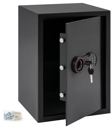 Levkitch Großer Safe Tresor,Digitaler Tresore mit Zahlenschloss Aufbewahrungsschrank mit abschließbarer Tür und verstellbarem Regal für Organisation Schmuck,Dokument (Außengröße 35*31*50cm(B*D*H))