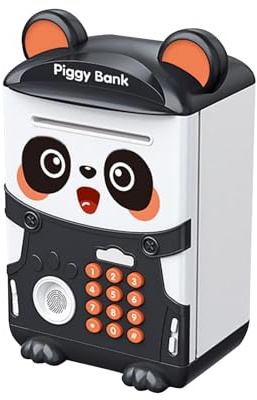 CRDARAAV Elektronisches Panda Sparschwein Interaktives Spielzeug mit Fingerabdrücken E für Kinder