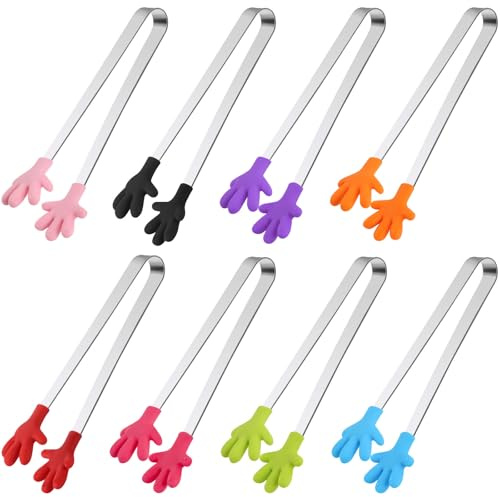 Shindel Small Tongs, 5 Mini Metal Tongs for Serving Food, Cute Kitchen Tool for Candy, Snacks, Chips, Cookies, Appetizers, Fruit, Pickles & Ice Cubes, Great for Party, Buffet & Dessert Table