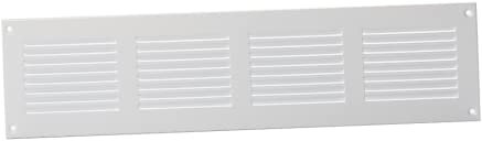 400x100mm Rejilla de Ventilación con Mosquitera - Rejillas de Aireación Metálicas - Acero, Blanco