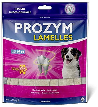 Prozym 15 Lamelles pour Chiens - Soin Dentaire à mâcher - N°1 chez Les vétérinaires - Haleine fraîche - Anti-tartre - Anti-Plaque - Gencives saines (M)