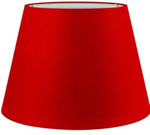 Wogati® Lampenschirm in Verschiedenen Größen & Farben | Rot/Größe: L | E27 | Baumwolle | Für Stehlampe, Hängelampe und Tischlampe