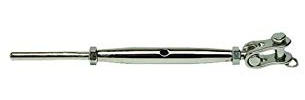 Turnbuckle w. articulated jaw AISI 316 8 mm