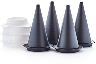 TUPPERWARE UltraPro Cornetti, Cornet Party - 4 Kegelbackformen für Eiswaffeln, Teighörnchen, Trubotschki, Schillerlocken