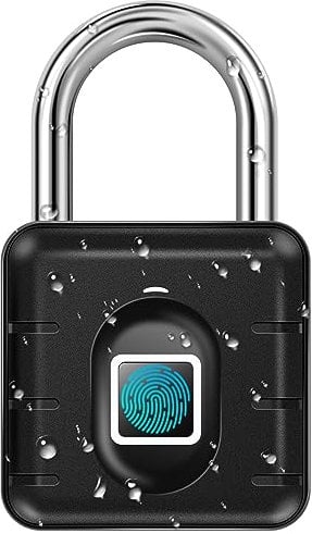 Fingerabdruck-Vorhängeschloss, AICase Bluetooth-Schloss, APP-Fernentriegelung, schlüsselloses biometrisches Schloss, geeignet für Gepäck, Koffer, Rucksack, Fahrradschloss