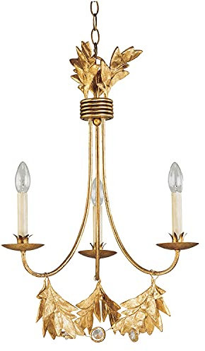 Licht-Erlebnisse Stilvoller Kronleuchter YAGMUR vergoldet 3-flmg verstellbar Ø51cm Barock Design Lampe Wohnzimmer Esstisch