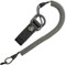 Ganzoo Spiral-Kabel Schlüsselanhänger elastisch mit Karabiner, Safety Lanyard mit Paracord-Mantel, Schlüsselband, Stretch Fang-Riemen, RSG Halterung für Polizei, Bundeswehr, Hausmeister, grau