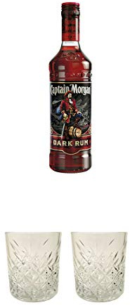 Captain Morgan Black Label Jamaika 40% 0,7 Liter + Rum Glas 1 Stück + Rum Glas 1 Stück