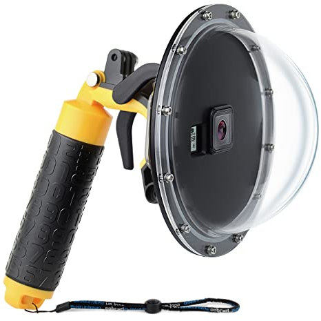 SOONSUN Porta a cupola per GoPro Hero 5 6 7 Nero Argento Bianco Hero (2018) con custodia impermeabile Trigger Impugnatura galleggiante subacquea Diving Fotografia