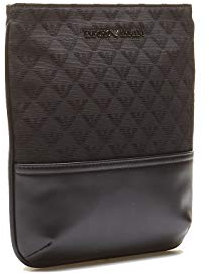 Emporio Armani Herren Jaquard Logo Tragetasche Umhängetasche Schwarz ONE Size