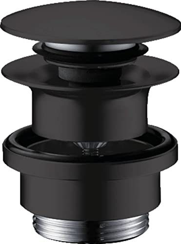 hansgrohe Ablaufgarnitur Push-Open für Waschtisch- und Bidetmischer Mattschwarz, Large