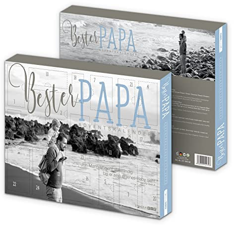itenga Adventskalender Bester Papa gefüllt mit 24 Überraschungen z.B. Aftershave Lotion, Duschgel, Mini Wasserwaage für Männer Väter Papas