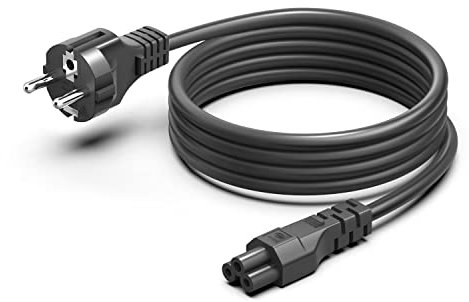 HKY Euro Netzkabel 2M für Notebook, 3-polig Kleeblatt Micky Maus Laptop Kabel Mit Schukostecker Netzteil-Kabel Stromkabel für IBM Acer HP Toshiba Sony ASUS Lenovo Samsung, VDE Zertifiziert