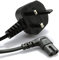 5M Power Cable UK 3PIN Plug to Right Angled 90 Degree IEC C7 Figure 8 Cord for Samsung Philips Toshiba LG Sony Sharp Panasonic LED Flat TV Sky box, Sky Plus+ HD Box (WITH FREE REUSABLE ZIP TIE)
