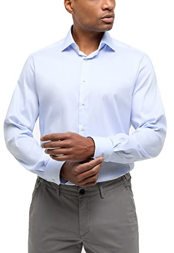 ETERNA Modern Fit Hemd Performence Langarm New Kent Stretch Aqua Größe 45