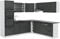 Vicco Eckküche R-Line, Anthrazit Landhaus/Weiß, 237 x 247 cm ohne Arbeitsplatte