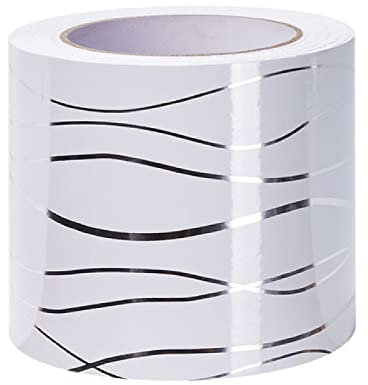 Dostear Frises Papier Peint Vague Blanche 15cm X 500cm Moulure Murale Autocollant Murals Adhesif Murale Plinthe Adhesive Pvc