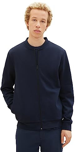 TOM TAILOR Denim Herren 1038818 Sweatshirt Bomberjacke, 10668-sky Captain Blue, XL