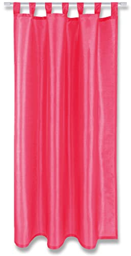 Arsvita Blickdichte Pinke Gardine Alessia mit Schlaufen in 140x145cm (BxL), in vielen Größen und Farben